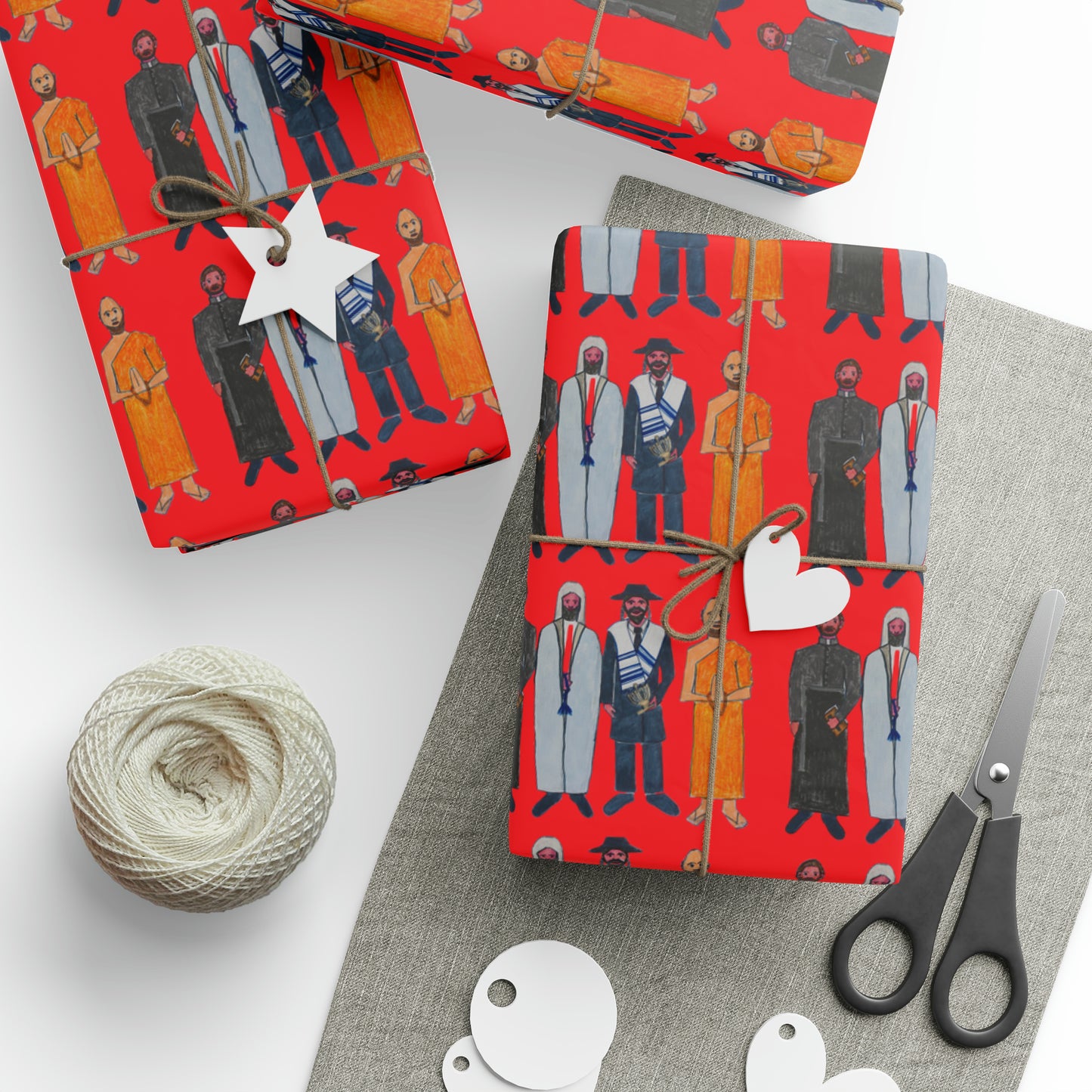 Religious Men Wrapping Paper - Holiday wrapping Paper - Wrapping paper for gifts - Original Art wrapping paper
