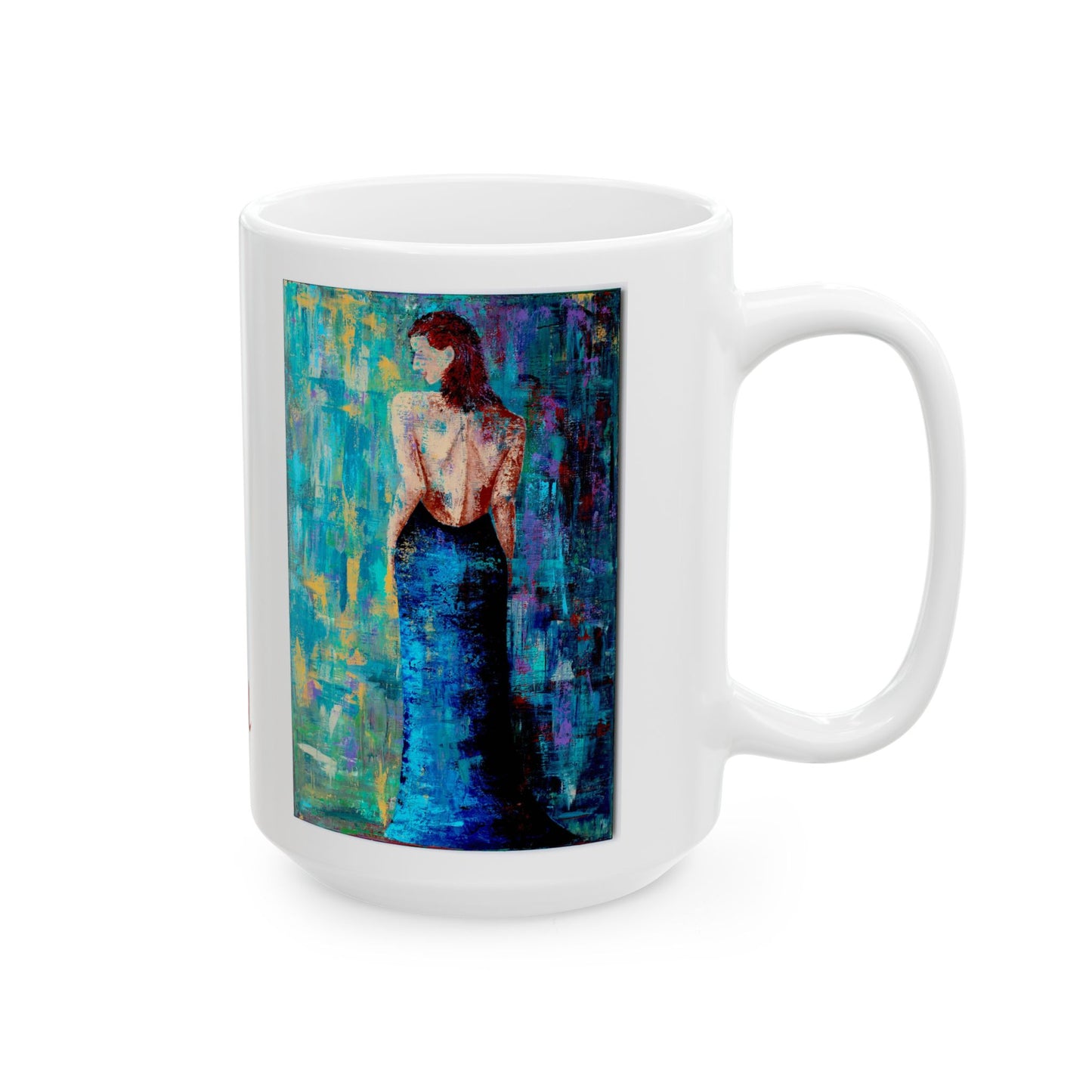 Ceramic Mug - Lady in Blue - Original Art Coffee Mug - Mothers Day Gift - Birthday Gift - Housewarming Gift