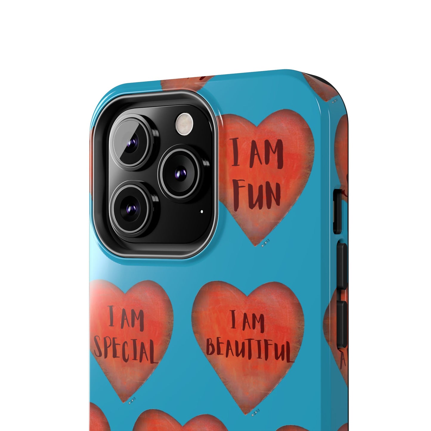 Tough Phone Cases - Original art phone case - Turquoise phone case - Motivational Heart