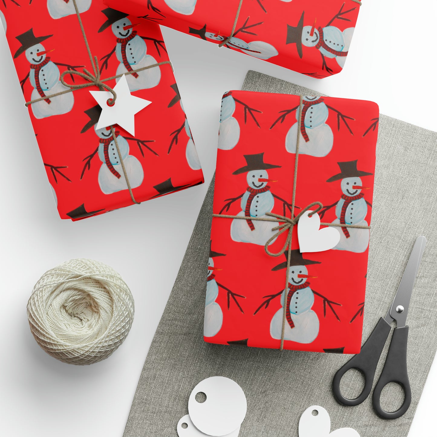 Snowman Wrapping Paper - Holiday wrapping Paper - Wrapping paper for gifts - Original Art wrapping paper