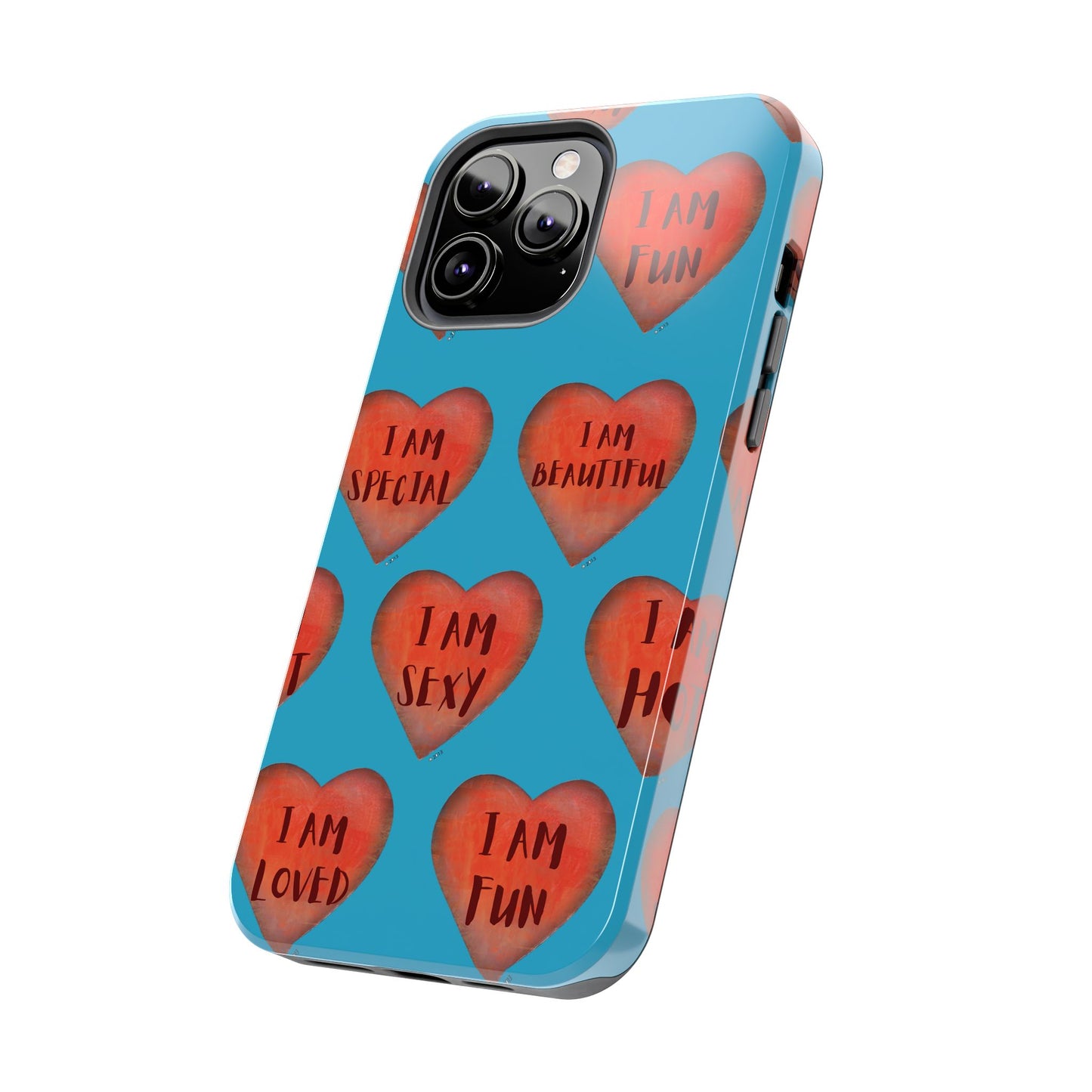 Tough Phone Cases - Original art phone case - Turquoise phone case - Motivational Heart