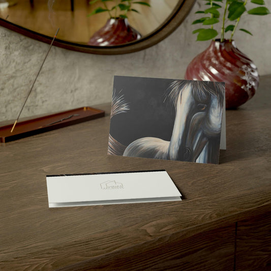 Greeting card display with Equestrian Art
