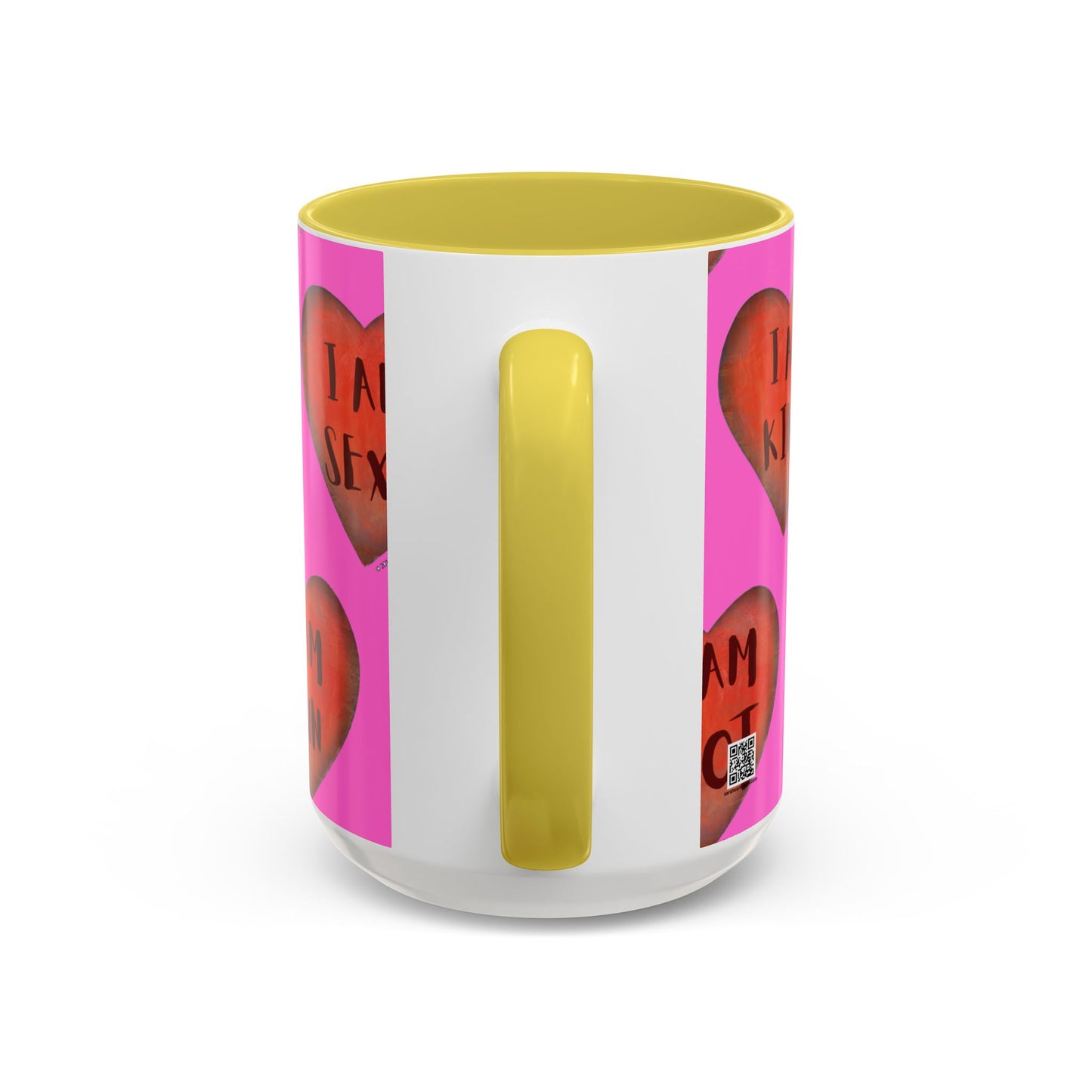 Pink Heart Mug - Colorful hand painted mug - Motivational Mug - Pink Coffee Mug