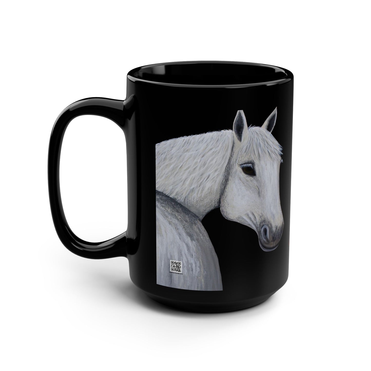 Black Mug - Equestrian Art Mug - Western style Coffee Mug - Original Art Mug - Ghost