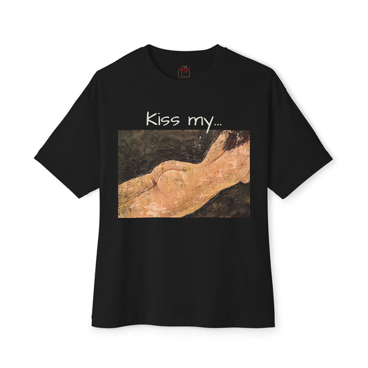 Oversized Boxy Tee - "Kiss my..." Original Art Graphic Tee