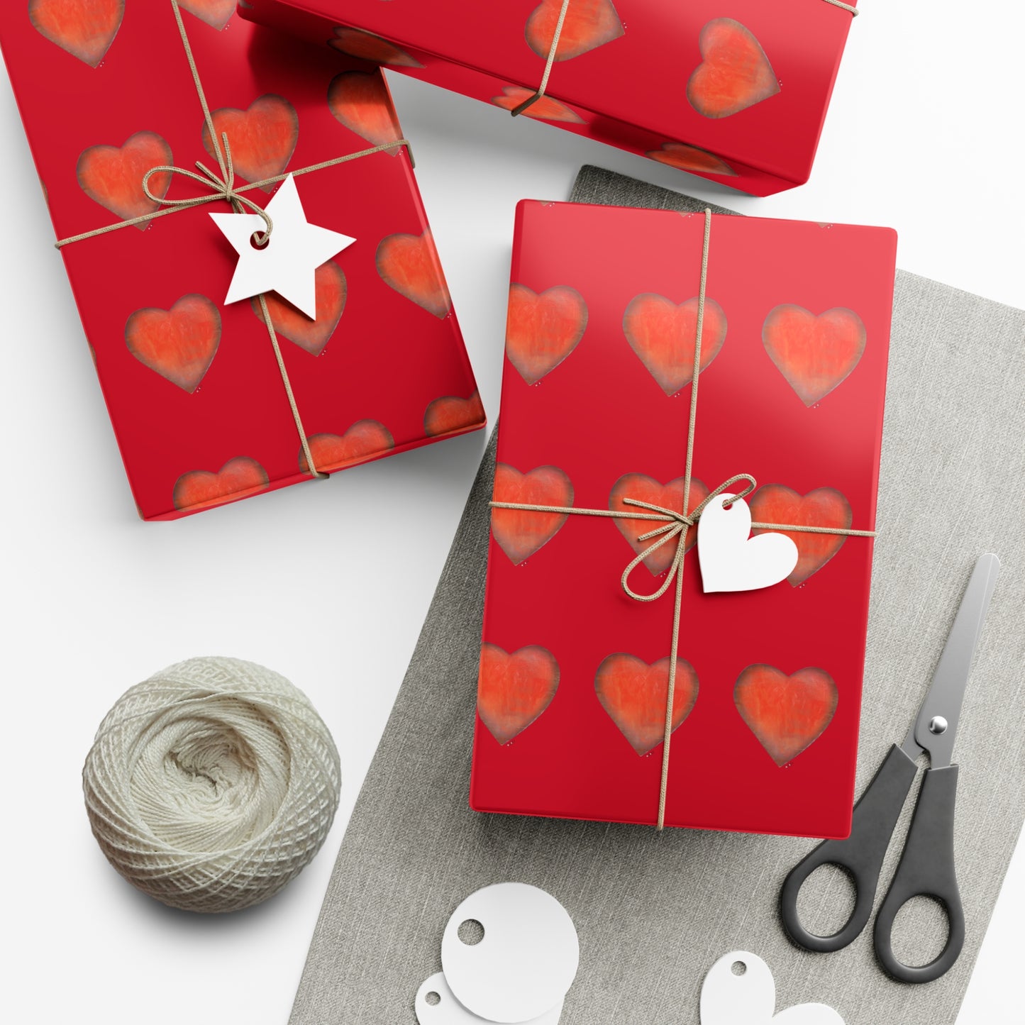 Gift Wrap Papers - "Valentine" Heart Gift Paper -  Valentine Wrapping Paper