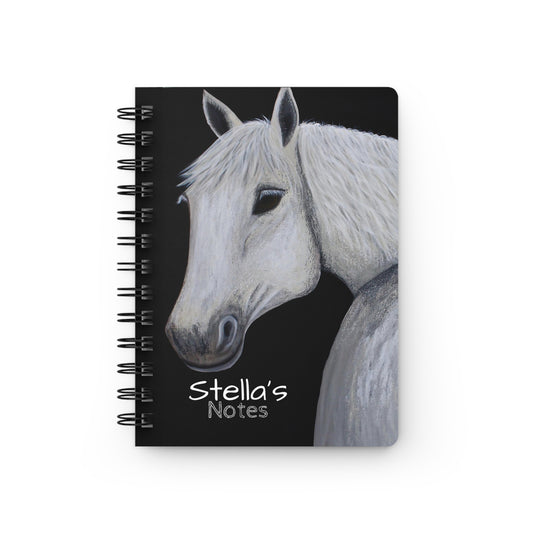 Custom Spiral Bound Notebook - Equestrian Note pad - Personalised Note pad - Ghost