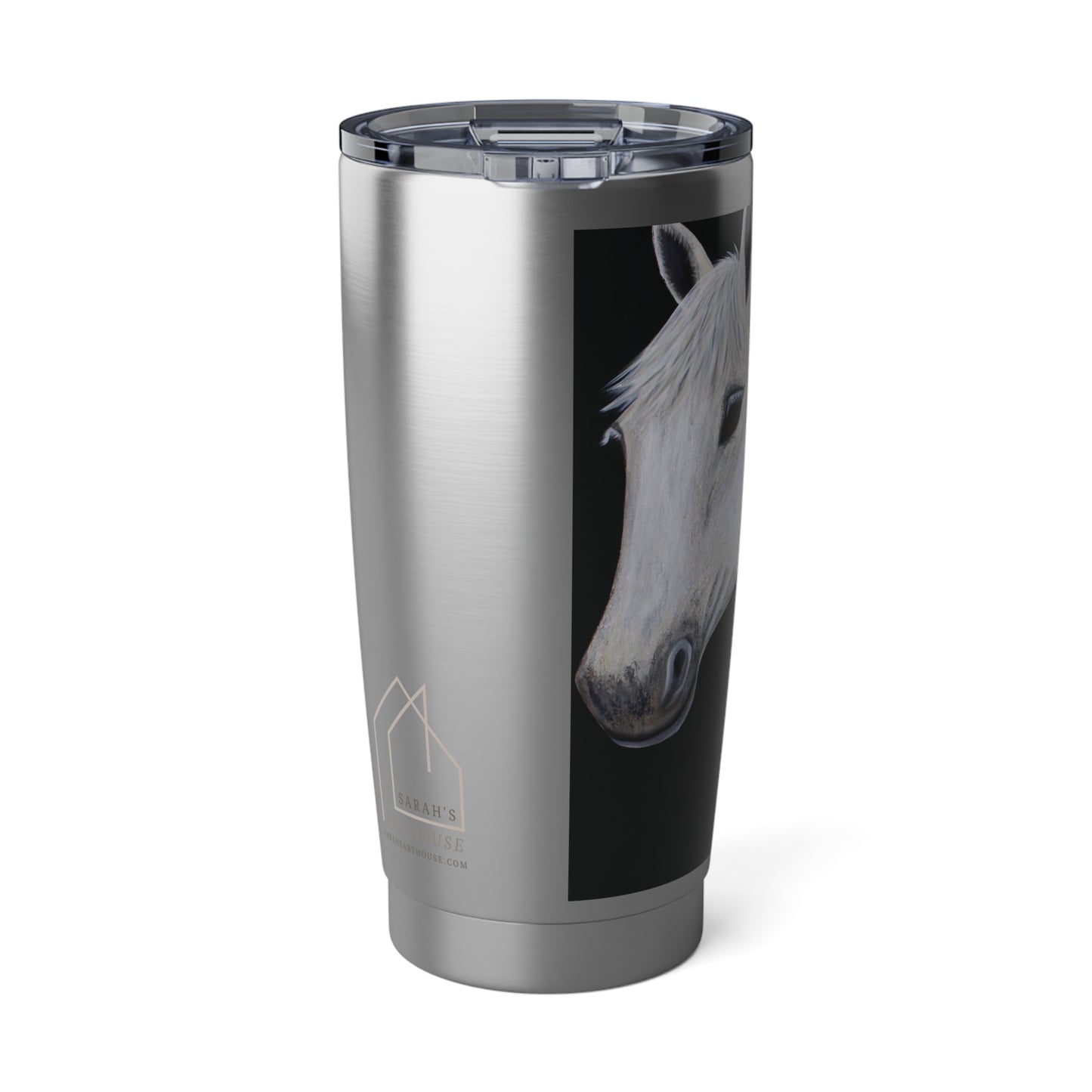 Equestrian Art Drink Holder - Drink Tumbler - Insulated coffee cup - Stamina - Ghost