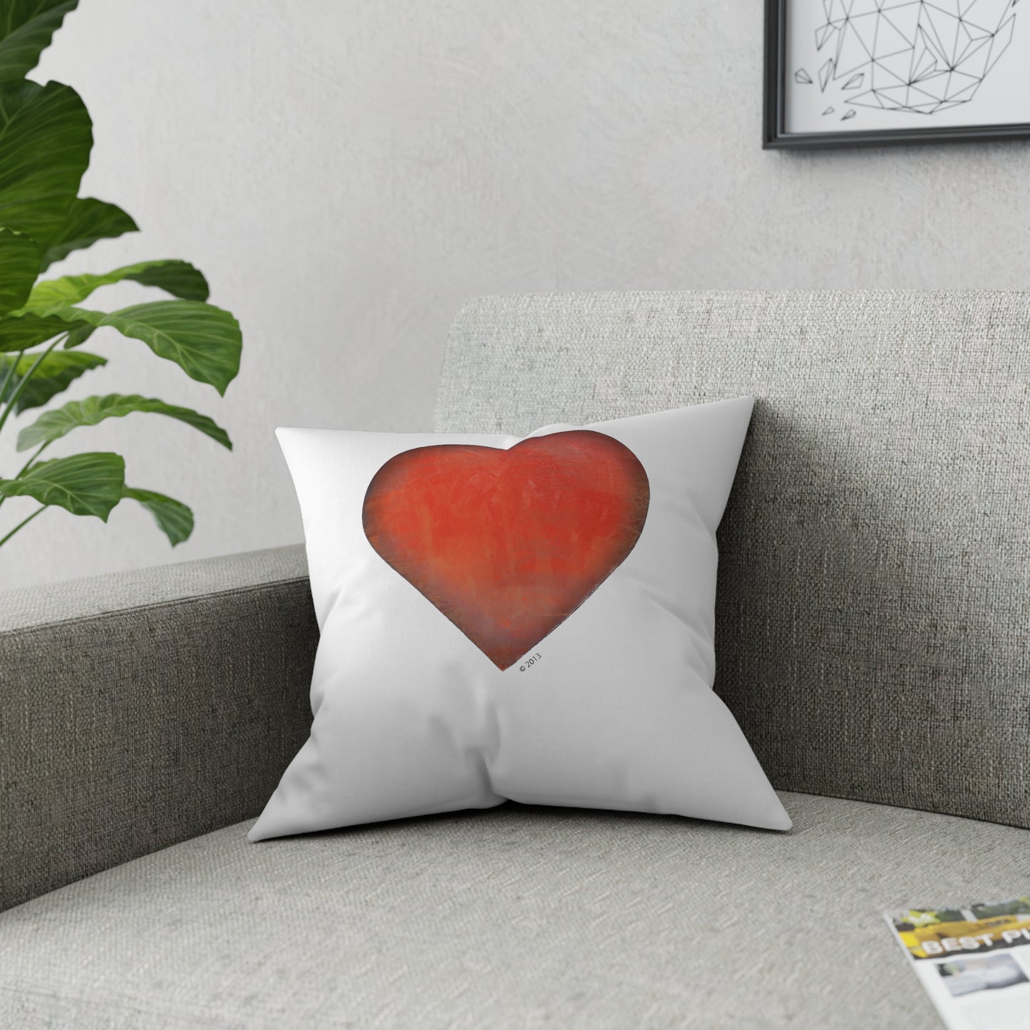 Red Throw Pillow - Colorful Throw Pillow - Heart Throw Pillow for couch, sofa or bed