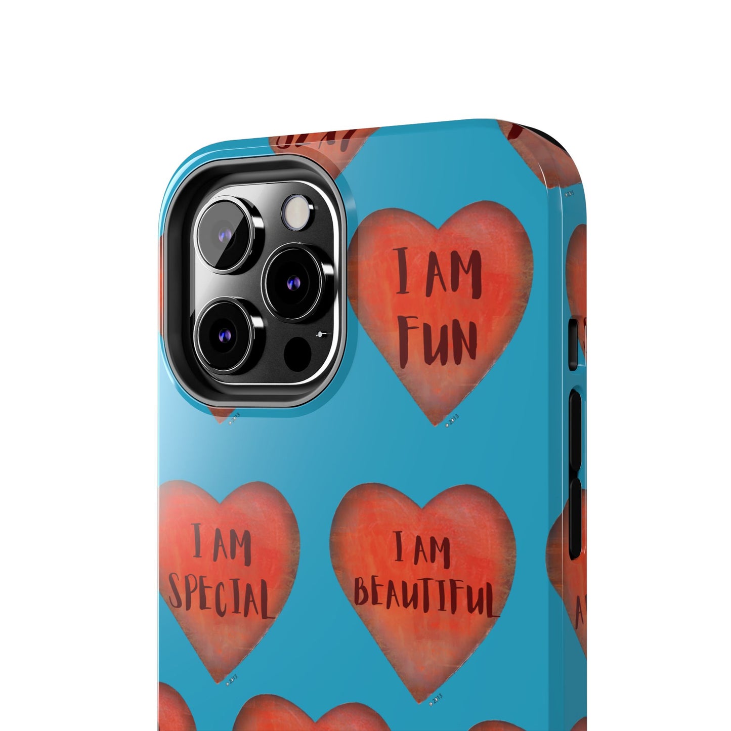 Tough Phone Cases - Original art phone case - Turquoise phone case - Motivational Heart