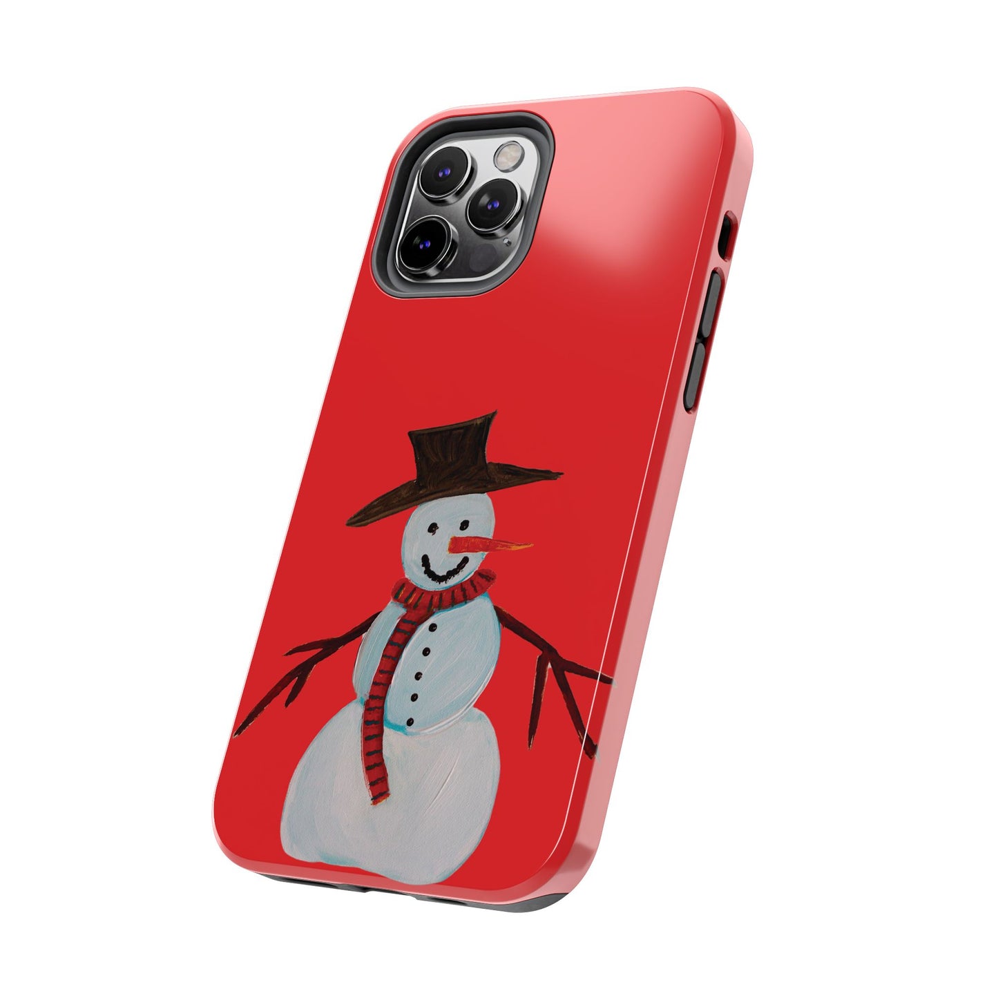 Holiday Snowman Tough Phone Case - Original art phone case - Art phone case - Red phone case