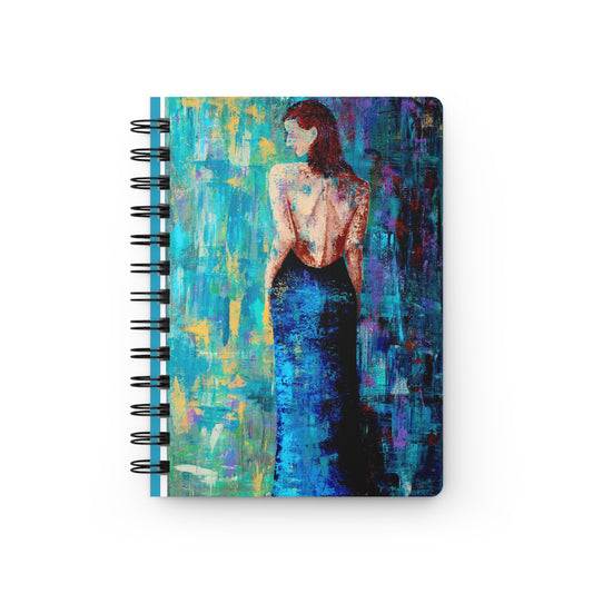 Spiral Bound Journal Lady in Blue - Blue Notepad