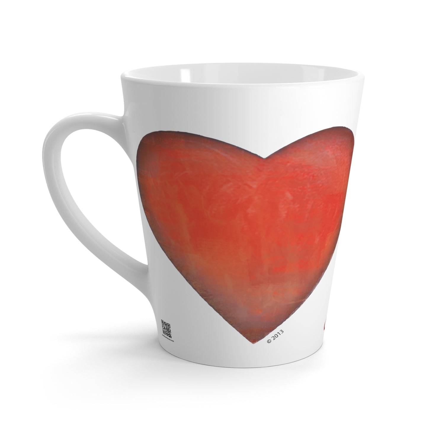 Valentine Latte Mug - Red Heart Coffee Mug - Heart Mug