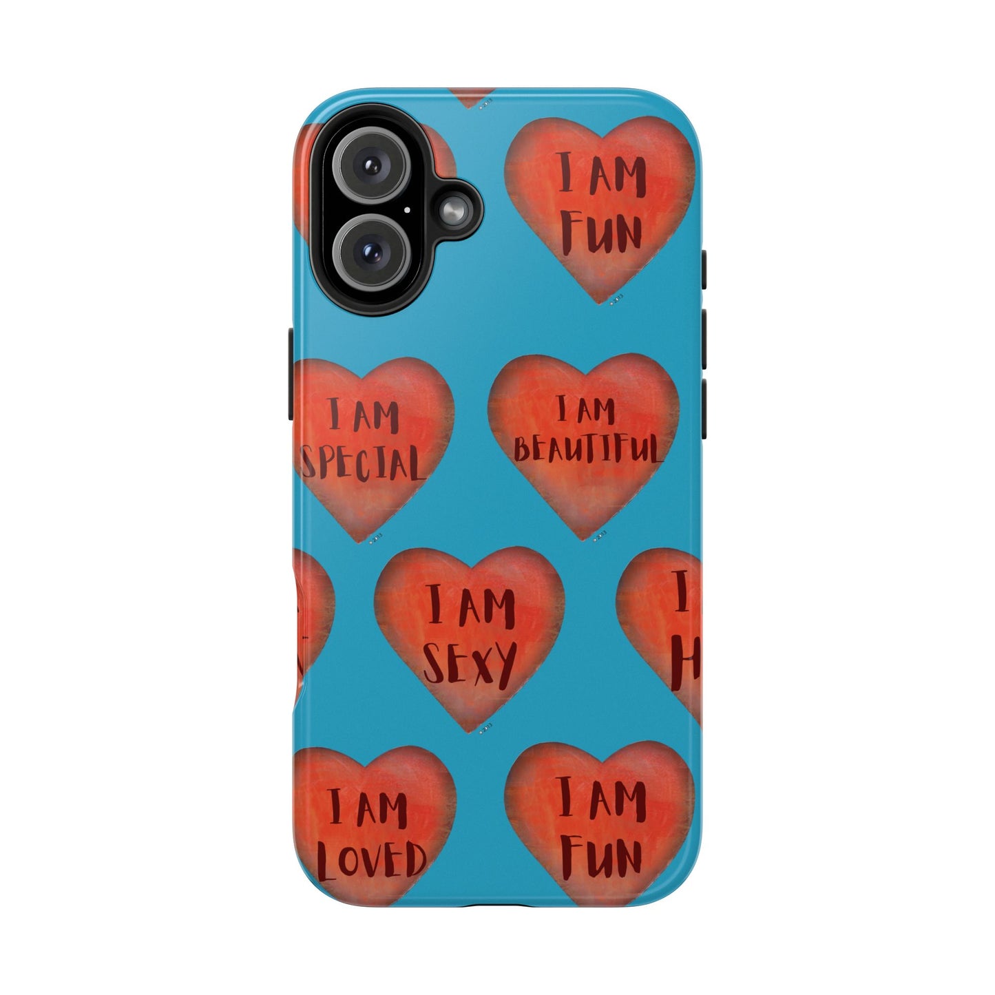 Tough Phone Cases - Original art phone case - Turquoise phone case - Motivational Heart