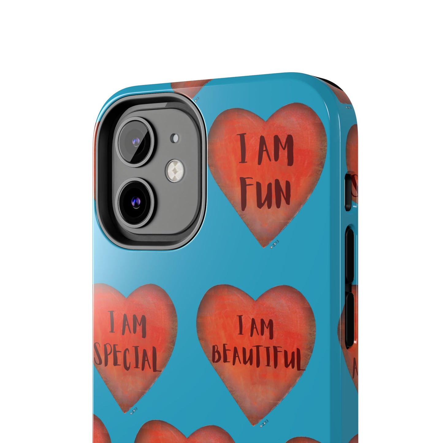 Tough Phone Cases - Original art phone case - Turquoise phone case - Motivational Heart