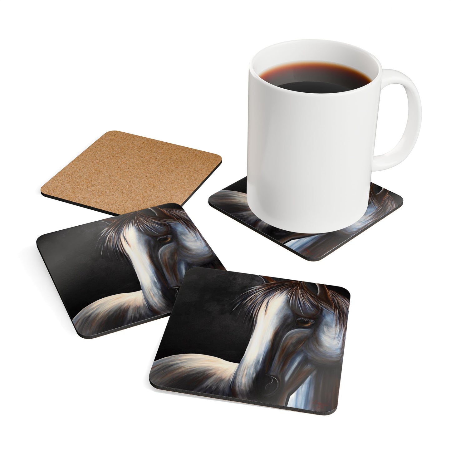 Coaster Set - "Stamina" Original Hand Painted Art - Corkwood