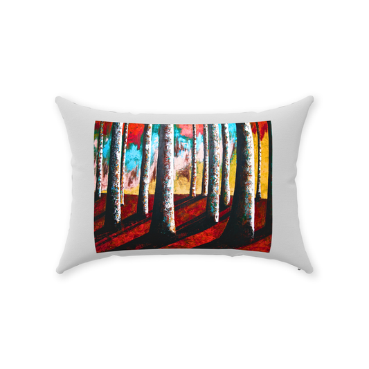 Lumber Pillow- "At the End of the Day" - Original Art Linen style Decorative Cushion- Art Pillow