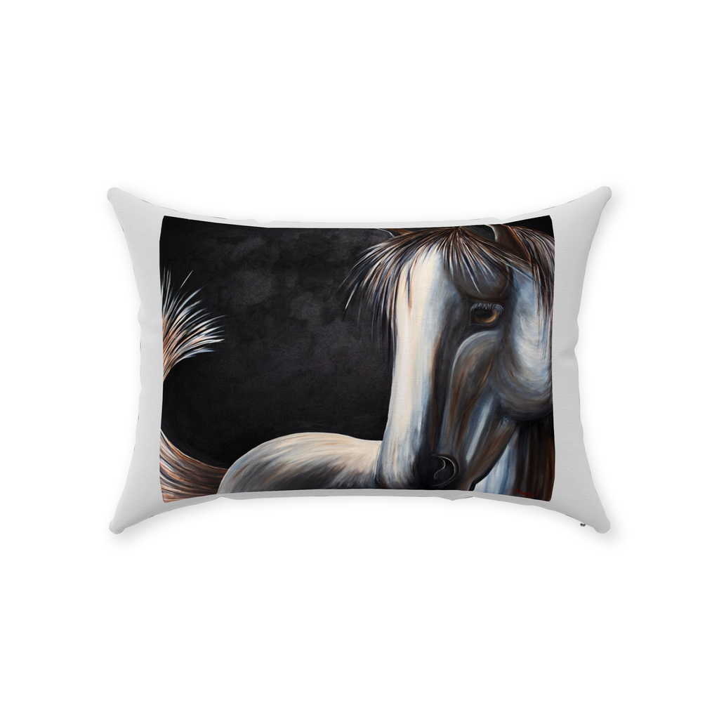 Lumber Pillow- "Stamina" - Original Art Linen style Decorative Cushion- Equestrian Pillow