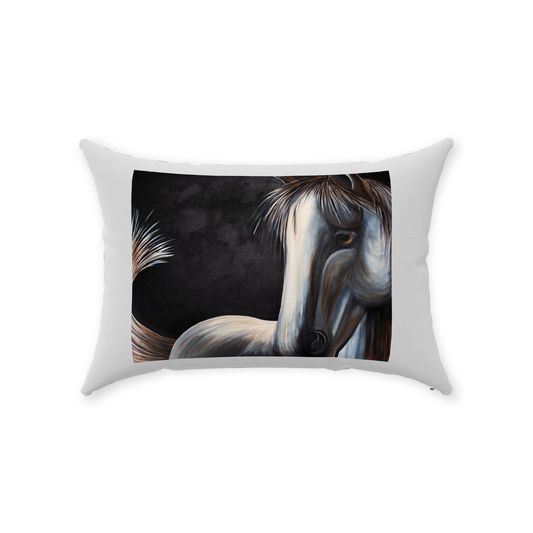 Lumber Pillow- "Stamina" - Original Art Linen style Decorative Cushion- Equestrian Pillow