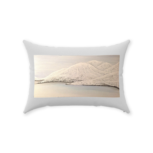 Lumber Pillow- "Salt Lake" - Original Art Linen style Decorative Cushion- Art Pillow