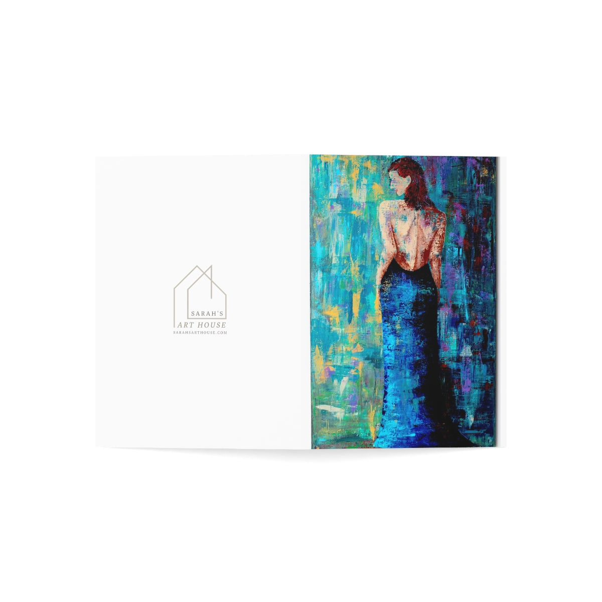 Greeting Cards - Folded with Envelope - Lady in Blue.