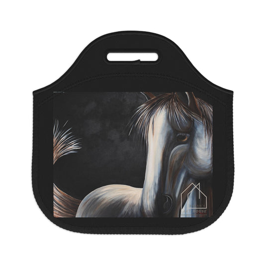 Black Lunch Bag with Equestrian, Stamina Artistic Vibes