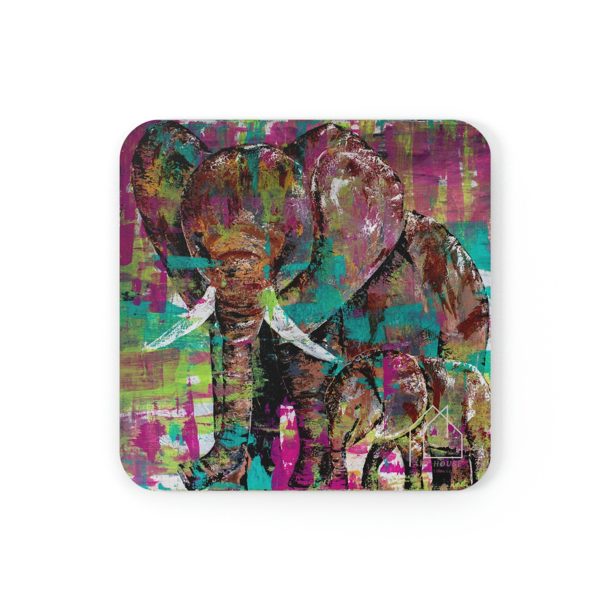 Pure Love Elephant artistic cork coaster